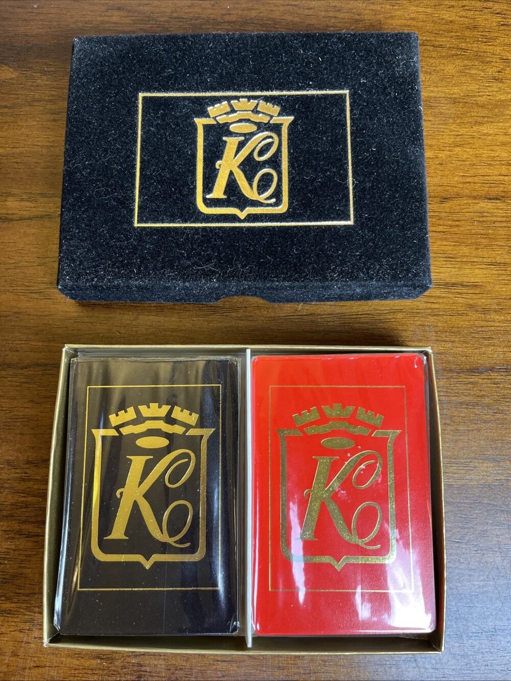 Gemaco “The Kahkwa Club” 2 Decks Bridge Playing Cards Red And Black Country Club